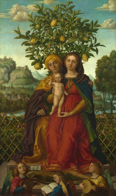 聖アンナの聖母子、1510〜1520年頃 作： Girolamo dai Libri