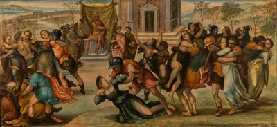 サビ人の誘拐》1520年頃（油彩・パネル） 作： Girolamo del Pacchia