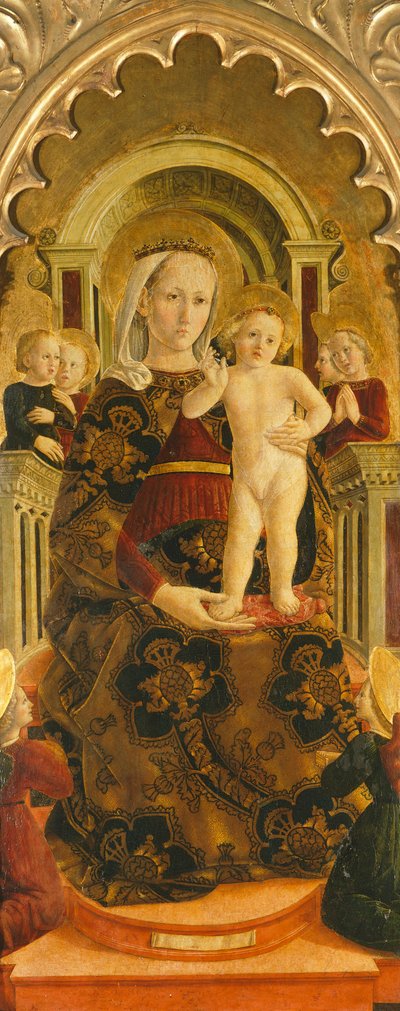 即位したマドンナ (絵画) 作： Girolamo di Giovanni di Camerino