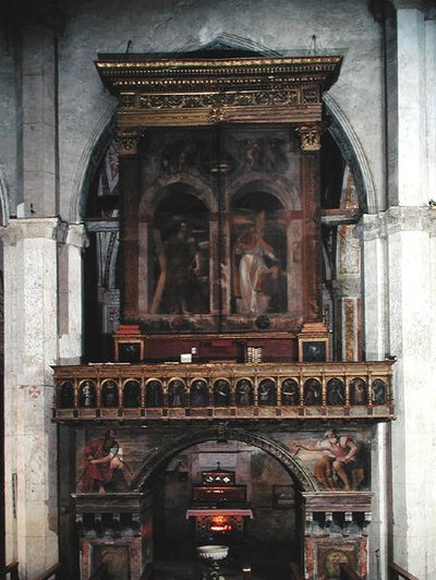 聖アンドレアの器官、1525年（木の上の油と金箔） 作： Girolamo di Romana