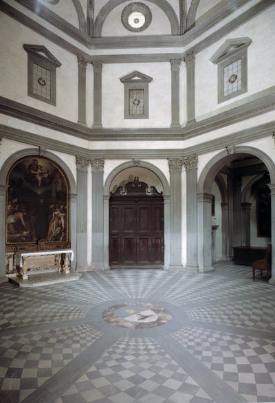 ジュリアーノ・ダ・サンガッロ(1445-1516)の計画で作られた八角形の聖具室の眺め 作： Giuliano Giamberti da Sangallo