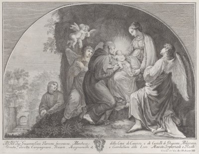 聖フランシスによるキリストの礼拝、1723-59。 作： Giuliano Giampiccoli