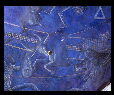 1442年7月4日の夜に星を通過する太陽の道、祭壇の上の軒裏からのトーラスの詳細、c.1430（85088の詳細） 作： Giuliano dArrighi Pesello