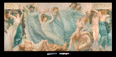 二部作リスヴェリオ ジュリオ・アリスティデ・サルトリオ（1860-1932）による絵画 1906年 Dim 180.5 x 398.5 cm 個人蔵（二部作、ジュリオ・アリスティデ・サルトリオによる絵画 個人蔵） 作： Giulio Aristide Sartorio