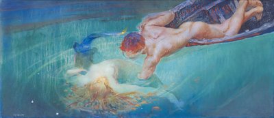 人魚あるいは緑の深淵 1900年頃 油彩・カンヴァス 作： Giulio Aristide Sartorio
