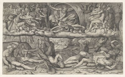 神々と巨人の戦い La lotta fra dei e giganti 作： Giulio Bonasone (attributed to)