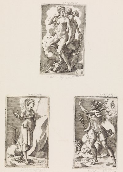 Mercurius、Planets、プレート 6、1530-70 より。 作： Giulio Bonasone
