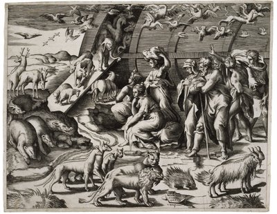 ノアが箱舟を離れる、1544 作： Giulio Bonasone