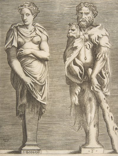 Hercules と Deianira の条件、ca。 1531～76年頃。 1531-76。 作： Giulio Bonasone