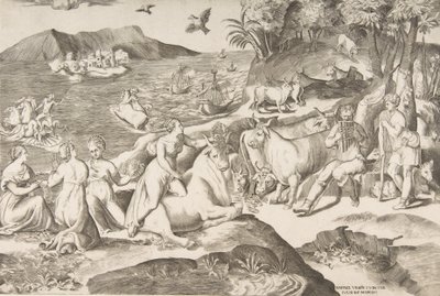 エウロパのレイプ、1546年。 作： Giulio Bonasone