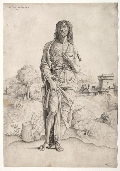 洗礼者聖ヨハネ、c。 1505。 作： Giulio Campagnola