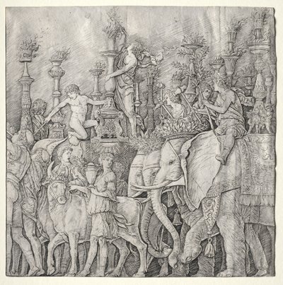 シーザーの勝利：象、c。 1485-1490。 作： Giulio Campagnola