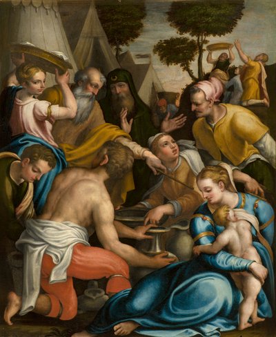 聖餐式の礼拝堂、第一スパン北側、ジュリオ・カンピ、マンナのコレクション 1569年 作： Giulio Campi
