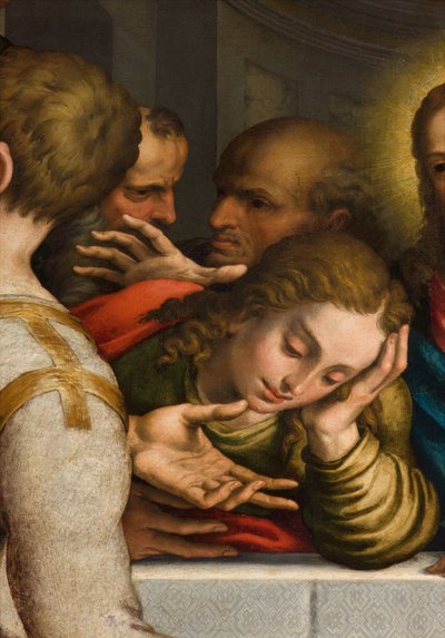 聖餐式の礼拝堂、第2スパン北側、ジュリオ・カンピ、最後の晩餐、詳細1569年 作： Giulio Campi