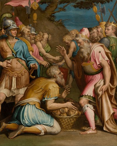 聖餐式の礼拝堂、第2スパン南側、ジュリオ・カンピ、メルキゼデクの犠牲 1569年 作： Giulio Campi