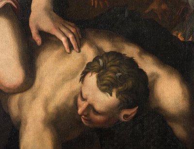 北トランセプト、大天使聖ミカエルの祭壇、悪者を殺す大天使ミカエル、ジュリオ・カンピ 1566年、詳細 作： Giulio Campi