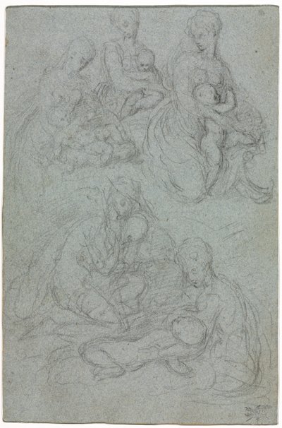 聖母子のスケッチ、1500年代後半。 作： Giulio Campi