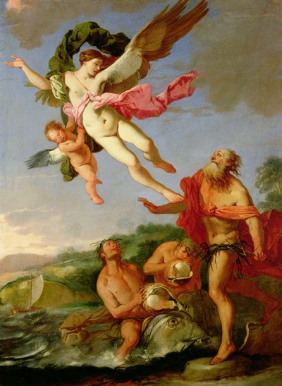 ネプチューン、コロニスを追求、キャンバスに1665-70油彩 作： Giulio Carpioni