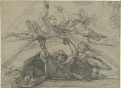 下から見た預言者とプットウの天井習作 作： Giulio Cesare Procaccini