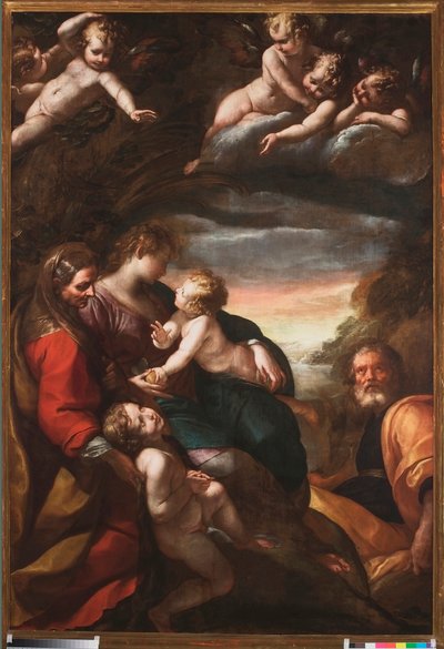 聖ヨハネと聖エリザベスの聖家族、c.1610-20 作： Giulio Cesare Procaccini