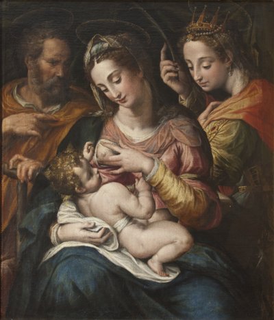 La Sainte Famille et Sainte Catherine - 聖家族と聖カタリナ」プロカッチーニ、ジュリオ・チェーザレ(1574-1625)作。キャンバスに油彩。サイズ：77x67 cm。ストックホルム国立博物館 作： Giulio Cesare Procaccini