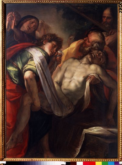 「La mise au tombeau」（キリストの埋葬） ジュリオ・チェーザレ・プロカッチーニ（1574-1625）作、1620年頃 プーシキン美術館、モスクワ 作： Giulio Cesare Procaccini