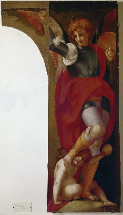 大天使ミカエル（木に油彩、1519年頃 作： Giulio Cesare Procaccini