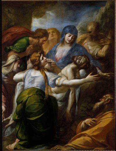 ピエタ。キリストの死についての嘆き。(絵画 作： Giulio Cesare Procaccini