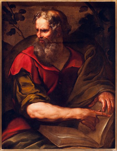 使徒聖シモン・ザ・ゼローテ（または聖シモン・ザ・カナーン）（The apostle Simon the Zealot）の表現 ジュリオ・チェーザレ・プロカッチーニ（1574-1625）の絵画 作： Giulio Cesare Procaccini