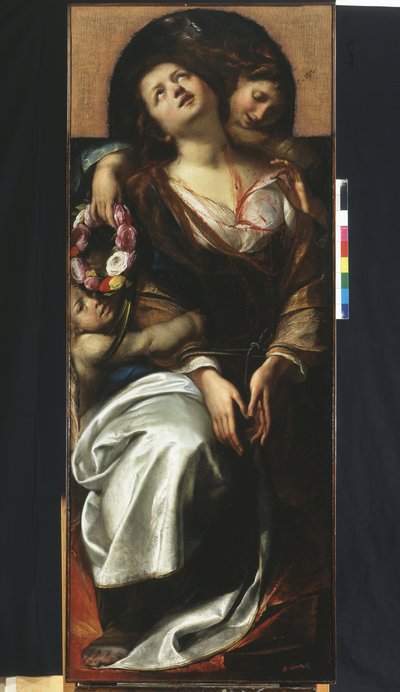 2人の天使と聖セシリア 作： Giulio Cesare Procaccini