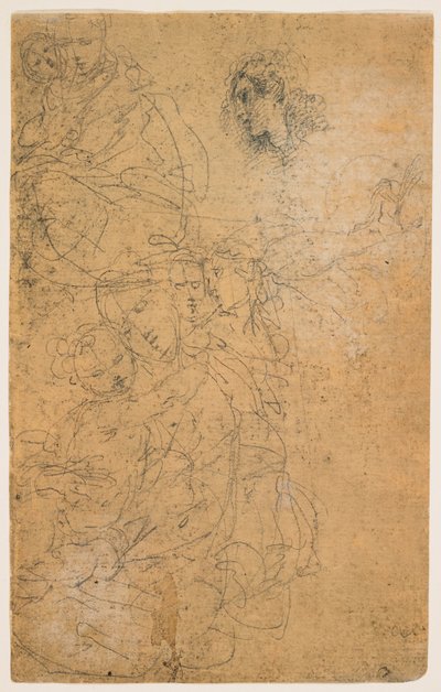 Studien der Madonna mit Kind (recto); Kniende Jungfrau (verso) 作： ジュリオ・チェザーレ・プロカチーニ