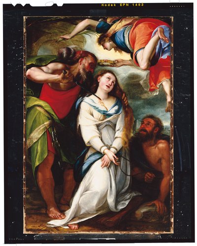 聖アグネスの殉教（帆布に油彩） 作： Giulio Cesare Procaccini