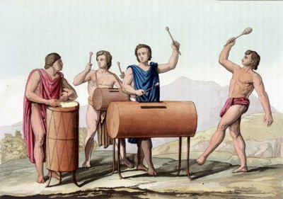 古代メキシコ人の音楽 - 「「古代と現代の衣装」」 作： Giulio Ferrario