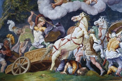 フェゲウスとイダイオスと戦うディオメデス。 作： Giulio Romano
