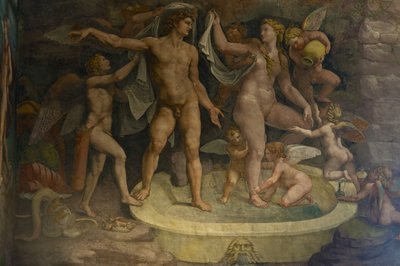 アモールとプシュケの部屋からのフレスコの詳細、1562年-1534年 作： Giulio Romano