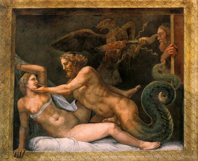 木星とオリンピア、1526-1534 作： Giulio Romano