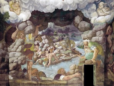 巨人の堕落巨人のホール、1536 作： Giulio Romano