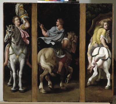 乗馬する3人のローマ兵 作： Giulio Romano