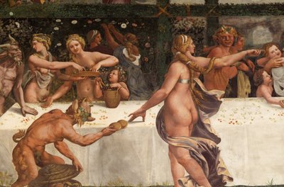 キューピッドとプシュケの結婚披露宴、詳細 作： Giulio Romano