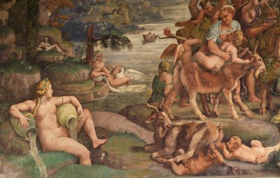 キューピッドとプシュケの結婚披露宴、詳細 作： Giulio Romano