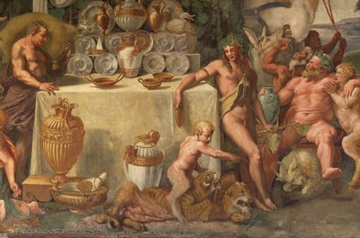 キューピッドとプシュケの結婚披露宴、詳細 作： Giulio Romano