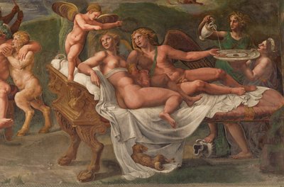 キューピッドとプシュケの結婚披露宴、詳細 作： Giulio Romano