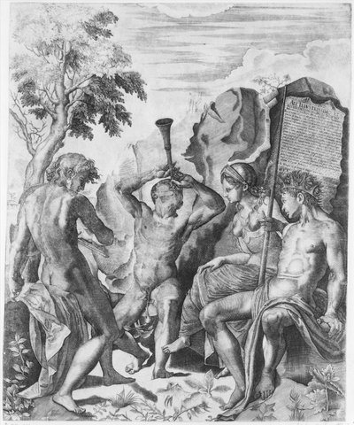 アポロとマルシュアスの競争とミダスの審判、1562年。 作： Giulio Sanuto