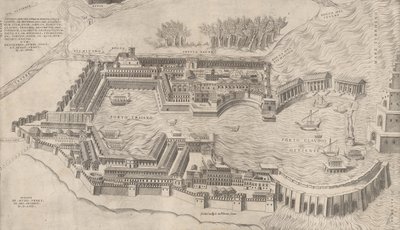 ローマの素晴らしさの鏡: ローマ港の鳥瞰図, 1554., 1554. 作： Giulio de Musi