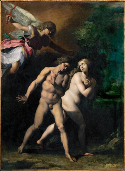 アダムとイブは楽園から追放された． 作： Giuseppe (1568-1640) Cesari