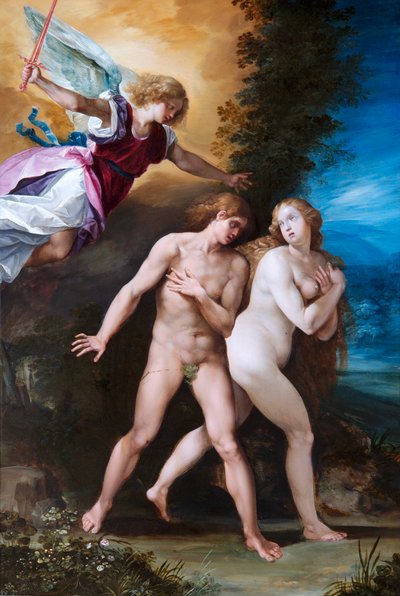 楽園からの追放、1600〜40年頃（銅に油彩） 作： Giuseppe (1568 1640) Cesari