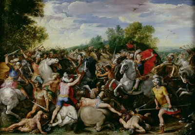 ヴェイとフィデナエの軍隊に対するトゥルス・ホスティリウスの勝利（紀元前672年から640年）（パネルに油彩） 作： Giuseppe (1568 1640) Cesari