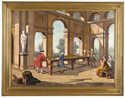 1752-55年頃の "The Billiard Players "のインペリアル・プレート（ピエトラ・デュラ製） 作： Giuseppe (after) Zocchi
