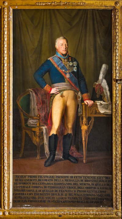 ニッコロ・フィランジェリ王国中将の肖像（キャンバスに油彩） 作： Giuseppe (school of) Patania