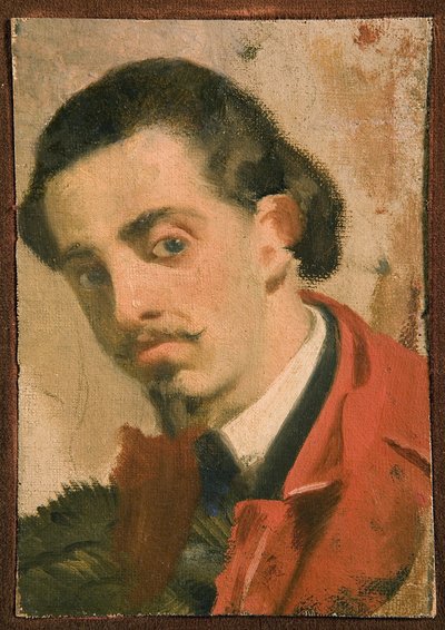 男の肖像、三連祭壇画の一部、1860-68 作： Giuseppe Abbati